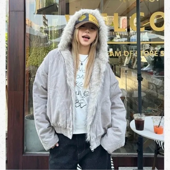 Jackets & Blazers - NWT Fashion Women's Retro Fur Collard Warm Hooded Jacket